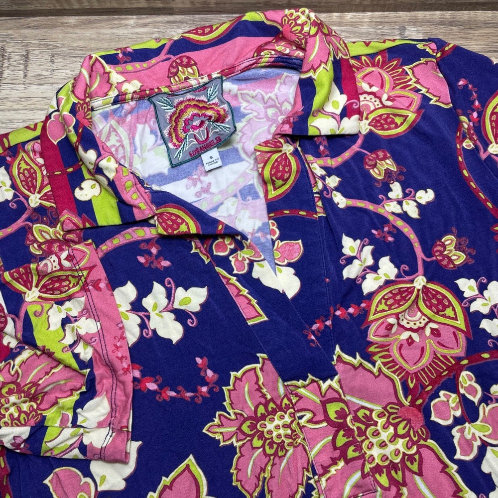 Johnny Was Women Montreux Polo Swing Tunic Purple Pink Green Boho Stretch Small